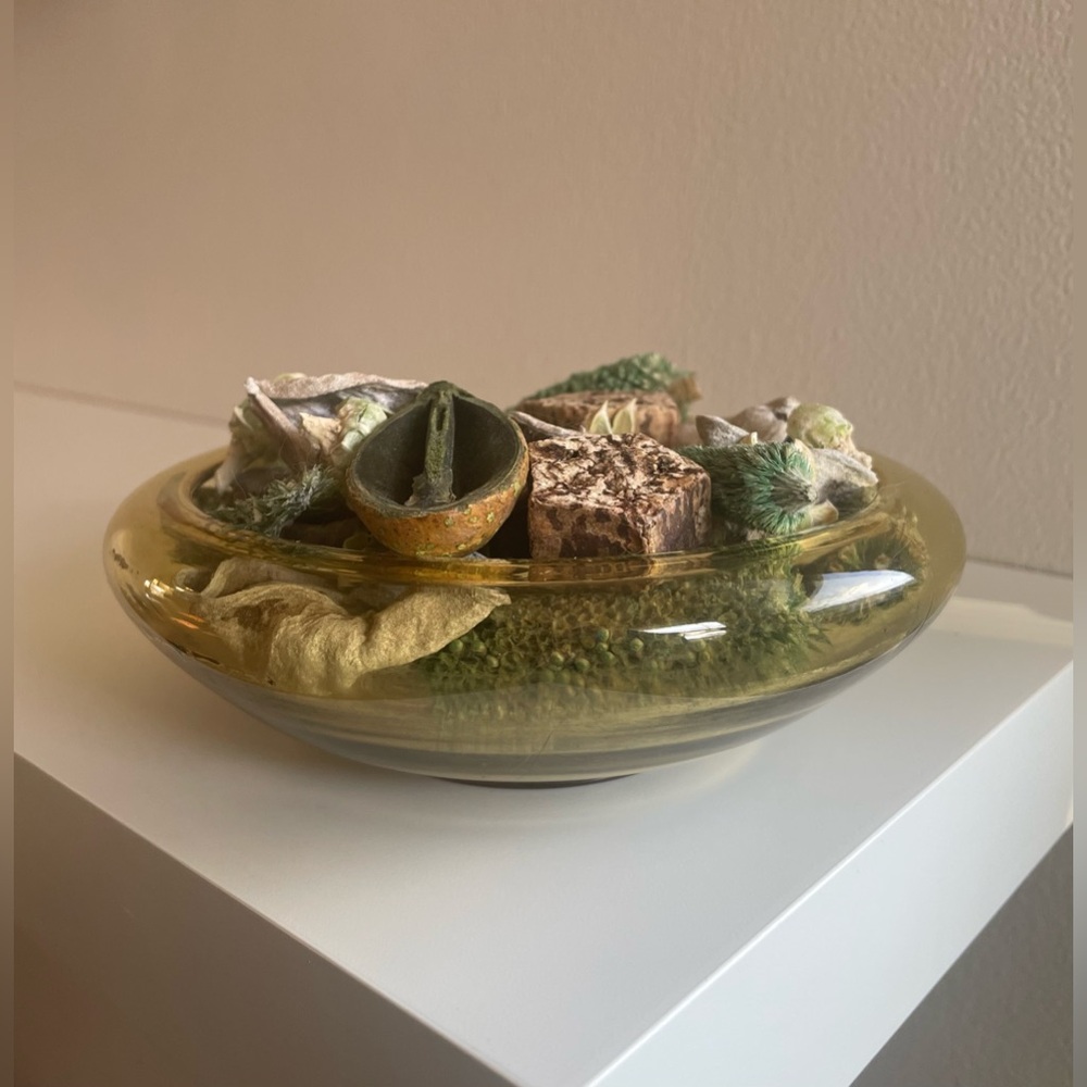 Yellow Glass Starburst Dish
